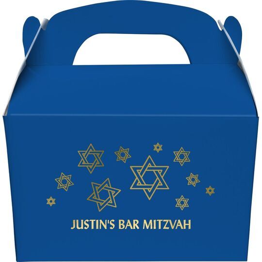 Modern Jewish Star Galaxy Gable Favor Boxes